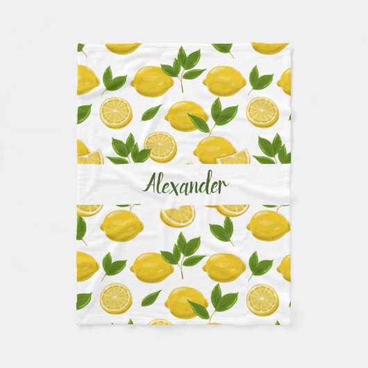 ベビー、子供、大人のためのゼスティのレモン毛布 フリースブランケット (正面)
