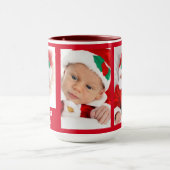 ベビー、家族写真、キャンディーケーン写真 マグカップ (中央)