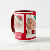 ベビー、家族写真、キャンディーケーン写真 マグカップ (正面左)