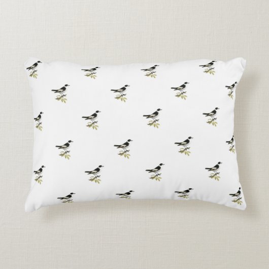 ベビー：小鳥(GRE.W) - アクセントクッション (正面)