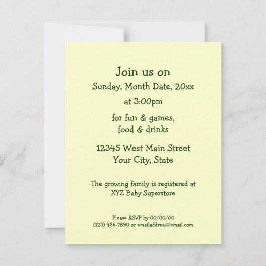 ベビー 招待状 (裏面)