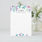 ベビー。水彩パープルフローラアドバイス エンクロージャーカード (スタンド正面)