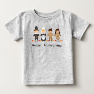 ベビー-灰色のための感謝祭のワイシャツ ベビーTシャツ