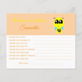 ベビー、蜂、赤ちゃんシャワーカードフライヤーへの願い チラシ