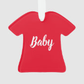 "ベビー"赤い白のクリスマス オーナメント (裏面)