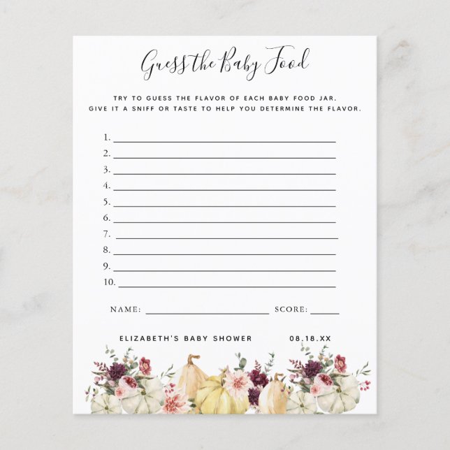 ベビー |赤ちゃんシャワーゲーム (正面)