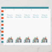 ベビー、赤ちゃんシャワー記念マーク、ブックマークへの願い (正面/裏面)