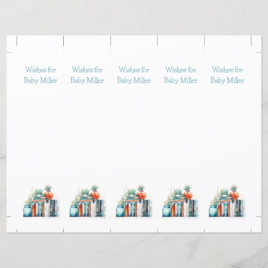 ベビー、赤ちゃんシャワー記念マーク、ブックマークへの願い (正面)