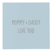 ベビー 赤ちゃん フォト 誕生日 日付 青 灰色 フォトキューブ (正面)