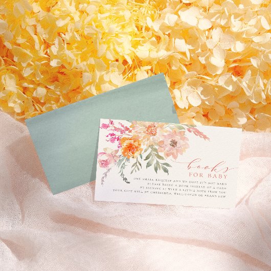 ベビー |赤面とティール(緑がかった色)春ベビーシャワー エンクロージャーカード