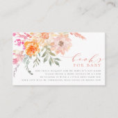 ベビー |赤面とティール(緑がかった色)春ベビーシャワー エンクロージャーカード (正面)