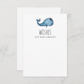 ベビー。青いクジラ。かわいい動物のアドバイス エンクロージャーカード (正面/裏面)