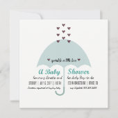 ベビー& CO青とピンクのベビーシャワースプリンクパーティー 招待状 (正面)