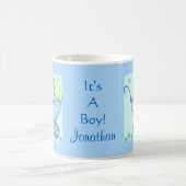 ベビー「Its A Boy」の名前パーソナライズされたBlue コーヒーマグカップ (中央)
