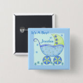 ベビー「Its A Boy」名バッジパーソナライズされたピン 缶バッジ (正面&裏面)