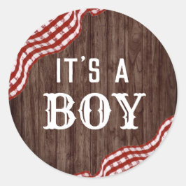 ベビー-QバックヤードBBQジェンダーそれが男の子であることを明らかにする ラウンドシール