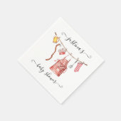 ベビー-Qバーベキュークローザライン赤ちゃんシャワー スタンダードカクテルナプキン (角)