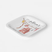 ベビー-Qバーベキュークローザライン赤ちゃんシャワー ペーパープレート (傾斜あり)