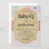 ベビー-Qバーベキューベビーシャワー 招待状 (正面/裏面)