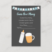 ベビー-Qビールカップル男の子のシャワーはいくつだと推測 エンクロージャーカード (正面)