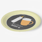 ベビー-Qビールバーベキュー共同シャワープレート – 黄色 ペーパープレート (アングル)