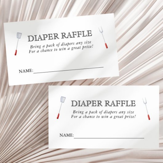 ベビー-Qピクニックバックヤードベビーシャワーオムツラッフル エンクロージャーカード