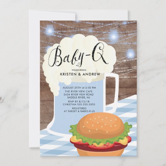 ベビー- Qボーイズ赤ちゃんシャワー招待状 招待状 (正面)