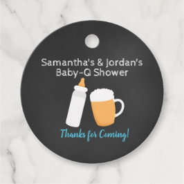 ベビー-Qボーイベビーシャワービールボトルラウンド フェイバータグ