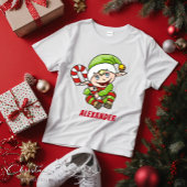 ベビー`sクリスマス小妖精や小人キャンディケーンクリスマス ベビーTシャツ