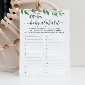 ベビーABCゲームベビーシャワーアルファベットゲームカード 招待状