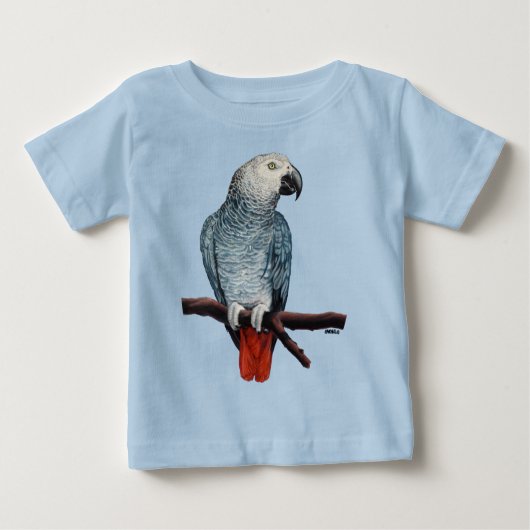 ベビーAfrican Gray Parrot Shirt Parrot Art Tシャツ (正面)