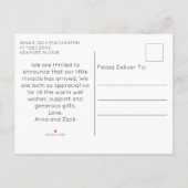 *~*ベビーAP79写真生まれたばかりの生誕発表 案内ポストカード (裏面)