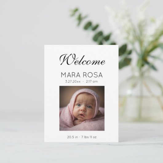 *~*ベビーAP79写真生まれたばかりの生誕発表 案内ポストカード (スタンド正面)