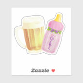 ベビーBBQとビール |屋外シャワーテーマ シール (シート)