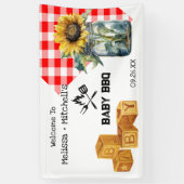 ベビーBBQカップル赤ちゃんシャワー歓迎の看板バナー 横断幕 (縦)