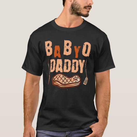 ベビーBBQシャワーパパQベビーシャワーテーママッチング Tシャツ (正面)
