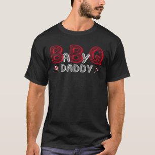 ベビーBBQシャワーパパQベビーシャワーテーママッチング Tシャツ