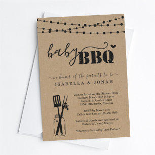 ベビーBBQ – カップルシャワーベビーQ BaByQバーベキュー 招待状