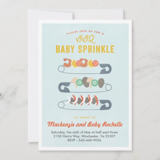 ベビーBBQ 招待状 (正面)