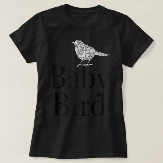 ベビーBIRD – 黒い文字 – ママベビー、モ Tシャツ (デザイン正面)