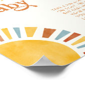 ベビーBoho Sun赤ちゃんシャワーゲームサインと言わない ポスター (角)