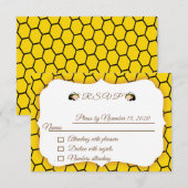 ベビーBumble Bee's Baby Shawer RSVPカード (正面/裏面)