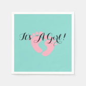 ベビーCOピンクブルー女の子ジェンダーのリビールパーティー スタンダードカクテルナプキン (正面)