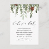 ベビーeの冬の素朴な緑の松の木の本 エンクロージャーカード (正面)