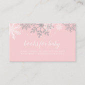 ベビーE用ピンクとシルバーのグリッタースノーフレーク・ブック エンクロージャーカード (正面)