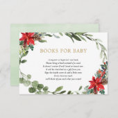 ベビーencのためのクリスマスフローラ赤い緑の金ゴールド本 エンクロージャーカード (正面/裏面)
