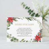 ベビーencのためのクリスマスフローラ赤い緑の金ゴールド本 エンクロージャーカード (スタンド正面)