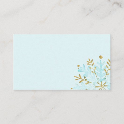 ベビーEnclo用の小さなスノーフレークの赤ちゃんシャワーの本 エンクロージャーカード (裏面)