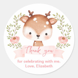 ベビーFAWN誕生日パーティーI赤ちゃんシャワーありがとう ラウンドシール