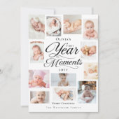 ベビーFirst Year in Moments写真ミニマルコラージュ シーズンカード (正面)